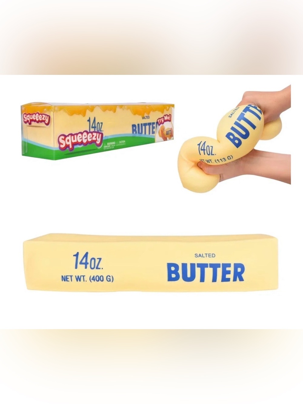 Yellow Butter Stress Toy - Brand